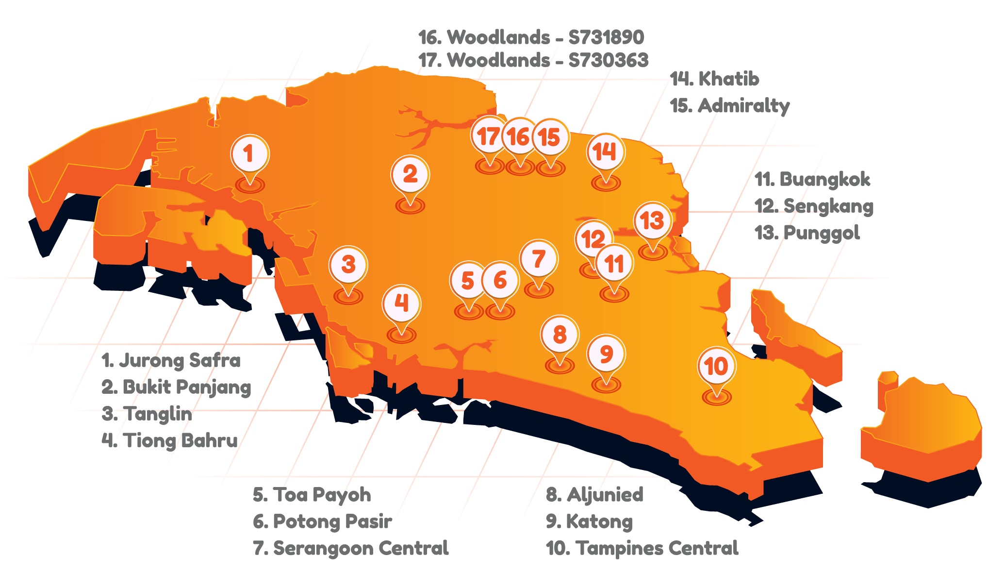 Singapore Locations Map